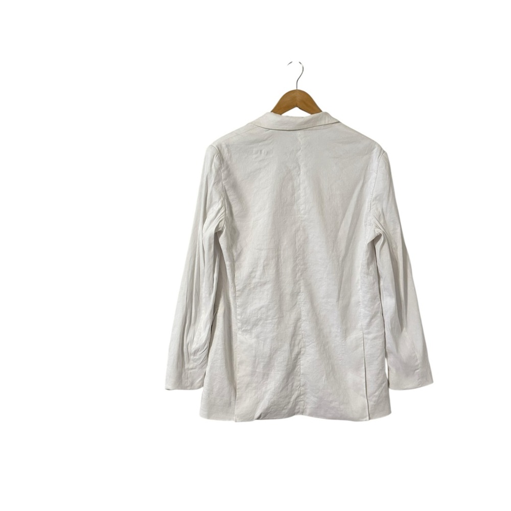THEORY Eco Crunch Linen Mix White Button Up Blazer Jacket - Picture 8 of 8